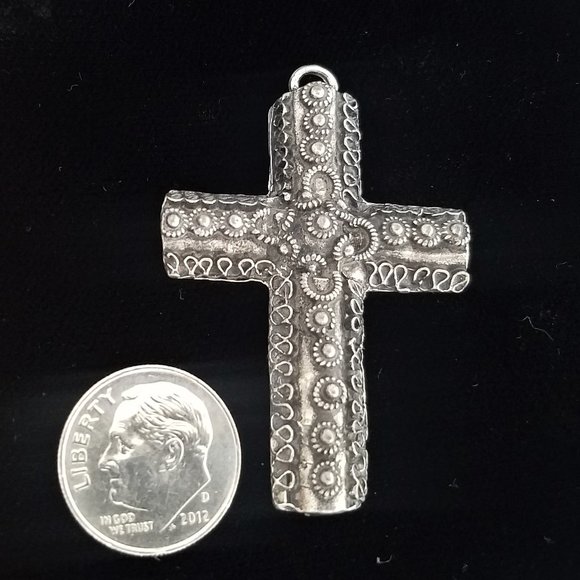 1-of-a-kind CROSS Pendant pewter lead free - Picture 2 of 5